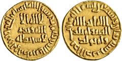 Early Medieval & Islamic ISLAMIC, Umayyad Caliphate. temp. Suleiman ibn 'Abd al-Malik, AH 96-99 / AD 715-717. Dinar (Gold, 20 mm, 4.25 g, 8 h), no mint name, AH 98 = AD 716/7. In inner field: 'no God 