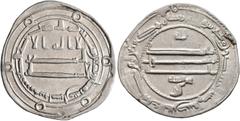 Early Medieval & Islamic ISLAMIC, 'Abbasid Caliphate. temp. Al-Ma'mun, AH 199-218 / AD 813-833. Dirham (Silver, 24 mm, 2.80 g, 4 h), citing Harthama ibn A'yan, Isbahan, AH 198 = AD 813/4. SICA III, 34