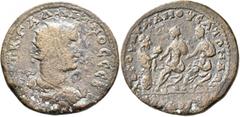 Roman Provincial CILICIA. Mopsouestia-Mopsos. Gallienus, 253-268. Hexassarion (Bronze, 31 mm, 17.38 g, 12 h), CY 323 = 255/6. AYT•K•ΓAΛΛIHNOC•CЄB Radiate, draped and cuirassed bust of Gallienus to rig