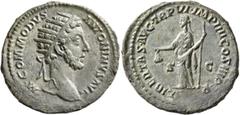 Roman Imperial Commodus, 177-192. Dupondius (Orichalcum, 28 mm, 11.58 g, 12 h), Rome, 181. M•COMMODVS ANTONINVS AVG Radiate head to right. Rev. LIBERTAS•AVG•TR P VI•IMP IIII COS III P•P / S - C Libert