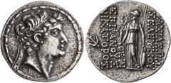 The Kleinkunst Collection SELEUKID KINGS OF SYRIA. Seleukos VI Epiphanes Nikator, circa 96-94 BC. Tetradrachm (Silver, 31 mm, 16.30 g, 1 h), Attic standard, Seleukeia on the Kalykadnos. Diademed head 