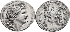 Greek SELEUKID KINGS OF SYRIA. Tryphon, circa 142-138 BC. Tetradrachm (Silver, 34 mm, 16.43 g, 1 h), Antiochia on the Orontes. Diademed head of Tryphon to right. Rev. BAΣIΛEΩΣ / TPYΦΩNOΣ - AYTOKPATOPO