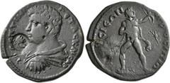 Roman Provincial BITHYNIA. Prusias ad Hypium. Geta, as Caesar, 198-209. Tetrassarion (Bronze, 27 mm, 10.53 g, 7 h). Π CЄΠTIMI ΓЄTAC KAICAP Bare-headed, draped and cuirassed bust of Geta to left, seen 