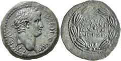 Roman Provincial SYRIA, Seleucis and Pieria. Antioch. Otho, 69. 'As' (Bronze, 24 mm, 7.68 g, 12 h), Mucianus, legate, CY 117 = 69. IMP•M•OTHO CAE•AVG Laureate head of Otho to right. Rev. EΠI / MOYKIA/