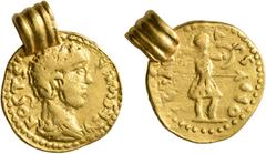 The Aurum Barbarorum Collection II UNCERTAIN GERMANIC TRIBES, Pseudo-Imperial coinage. Late 3rd-early 4th centuries. 'Aureus' (Gold, 19 mm, 5.96 g, 2 h), 'Derived Gordian Group B'. KOCTS K ΛMS CK Laur