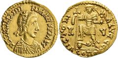 Early Medieval & Islamic UNCERTAIN GERMANIC TRIBES, Pseudo-Imperial coinage. Mid to late 5th century. Solidus (Gold, 21 mm, 4.37 g, 6 h), Rhine valley region. Imitating an issue of Valentinian III fro