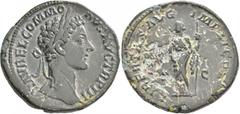 Roman Imperial Commodus, 177-192. Sestertius (Orichalcum, 32 mm, 22.00 g, 12 h), Rome, 178. AVREL COMMODVS AVG TR P III Laureate head of Commodus to right. Rev. LIBERTAS AVG IMP II COS P P / S - C Lib