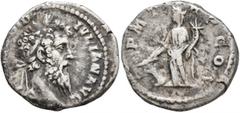 Roman Imperial Didius Julianus, 193. Denarius (Silver, 18 mm, 2.38 g, 5 h), Rome. IMP CAES M DID IVLIAN AVG Laureate head of Didius Julianus to right. Rev. P M TR P COS Fortuna standing front, head to