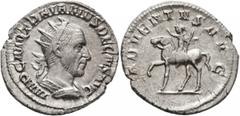 Roman Imperial Trajan Decius, 249-251. Antoninianus (Silver, 23 mm, 3.38 g, 12 h), Rome. IMP C M Q TRAIANVS DECIVS AVG Radiate and cuirassed bust of Trajan Decius to right, seen from behind. Rev. ADVE