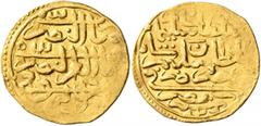 Early Medieval & Islamic ISLAMIC, Ottoman Empire. Sulayman I Qanuni ('the Lawgiver'), AH 926-974 / AD 1520-1566. Sultani (Gold, 20 mm, 3.56 g, 5 h), Misr, AH 926 = AD 1520. Pere 181 var. Sultan 9465. 