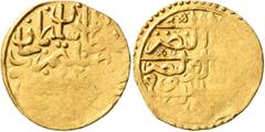 Early Medieval & Islamic ISLAMIC, Ottoman Empire. Sulayman I Qanuni ('the Lawgiver'), AH 926-974 / AD 1520-1566. Sultani (Gold, 19 mm, 3.52 g, 3 h), Misr, AH 926 = AD 1520. Pere -. Sultan 9469. Weakly