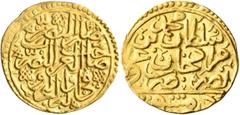 Early Medieval & Islamic ISLAMIC, Ottoman Empire. Mehmed III, AH 1003-1012 / AD 1595-1603. Sultani (Gold, 20 mm, 3.41 g, 5 h), Dimashq, AH 1003 = AD 1595. Pere 319. Sultan 9722. Minor marks, otherwise