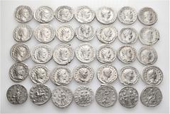 Group Lots A lot containing 35 silver coins. Including: Antoniniani of Gordian III (13), Philip I (6), Otacilia Severa (2), Philip II (1), Trajan Decius (8), Herennia Etruscilla (3), Herennius Etruscu