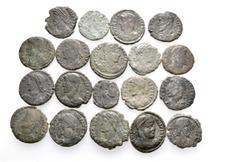 Group Lots A lot containing 19 bronze coins. Includes: Jovian and Procopius. Fine to very fine. LOT SOLD AS IS, NO RETURNS. 19 coins in lot. From the old stock of a well-known German dealer, formed be