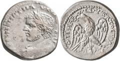 Roman Provincial SYRIA, Cyrrhestica. Beroea. Caracalla, 198-217. Tetradrachm (Billon, 24 mm, 12.11 g, 12 h), 215-217. ΑΝΤΩΝЄΙΝΟC [CЄΒ ΑΥT Κ] Μ ΑY Laureate, draped and cuirassed bust of Caracalla to le