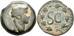 Roman Provincial SYRIA, Seleucis and Pieria. Antioch. Otho, 69. 'As' (Bronze, 23 mm, 8.68 g, 12 h). IMP M OTHO CAE AVG Laureate head of Otho to right. Rev. Large S•C within laurel wreath. McAlee 322c.