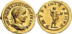 Roman Imperial Gordian III, 238-244. Aureus (Gold, 21 mm, 4.62 g, 6 h), Rome, 241. IMP GORDIANVS PIVS FEL AVG Laureate, draped and cuirassed bust of Gordian III to right, seen from behind. Rev. P M TR