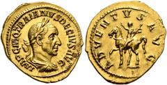 Roman Imperial Trajan Decius, 249-251. Aureus (Gold, 21 mm, 5.00 g, 12 h), Rome, 249-250. IMP C M Q TRAIANVS DECIVS AVG Laureate and cuirassed bust of Trajan Decius to right, seen from behind. Rev. AD