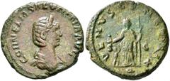 Roman Imperial Salonina, Augusta, 254-268. As (Copper, 25 mm, 10.63 g, 12 h), Rome, 257-260. CORNELIA SALONINA AVG Diademed and draped bust of Salonina to right. Rev. VENVS GENETRIX / S - C // Q Venus