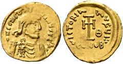 Byzantine Constans II, 641-668. Tremissis (Gold, 15 mm, 1.45 g, 5 h), Syracuse, circa 648. δ N CONSTANTINЧS P P AV Diademed, draped and cuirassed bust of Constans II to right. Rev. VICTORIA AVζЧ :• / 