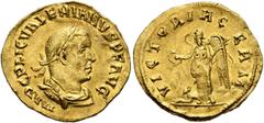 The Birger Bentsen Collection Valerian I, 253-260. Aureus (Gold, 19 mm, 2.30 g, 6 h), Rome, 257-258. IMP C P LIC VALERIANVS P F AVG Laureate, draped and cuirassed bust of Valerian to right. Rev. VICTO