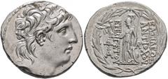 Greek SELEUKID KINGS OF SYRIA. Antiochos VII Euergetes (Sidetes), 138-129 BC. Tetradrachm (Silver, 27 mm, 16.78 g, 12 h), Antiochia on the Orontes. Diademed head of Antiochos VII to right. Rev. ΒΑΣΙΛΕ