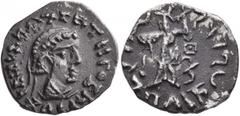 Oriental Greek BAKTRIA, Indo-Greek Kingdom. Zoilos II, circa 50-40/35 BC. Drachm (Silver, 17 mm, 2.28 g, 12 h), citing Bhadrayasha. BAΣIΛEΩΣ ΣΟΤΗΡΟC ZΩIΛOΥ Diademed and draped bust of Zoilos II to rig