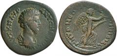 Roman Provincial BITHYNIA. Nicomedia. Marcus Aurelius, 161-180. Triassarion (Orichalcum, 25 mm, 8.70 g, 7 h). ΑYΤ Κ Μ ΑYΡ ΑΝΤΩΝЄIΝΟϹ Bare-headed, draped and cuirassed bust of Marcus Aurelius to right,