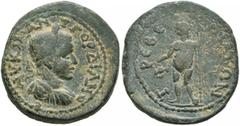 Roman Provincial LYCIA. Trebenna. Gordian III, 238-244. Diassarion (Bronze, 22 mm, 8.87 g, 12 h). ΑΥ Κ Μ ΑΝΤ ΓΟΡΔΙΑΝΟϹ Laureate, draped and cuirassed bust of Gordian III to right, seen from behind. Re