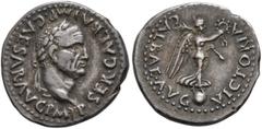 Roman Imperial Galba, 68-69. Quinarius (Silver, 15 mm, 1.82 g, 7 h), Lugdunum, December 68-15 January 69. SER•GALBA•IMP•CAESAR•AVG P M•T P Laureate head of Galba to right. Rev. VICTORIA GALBAE•AVG Vic
