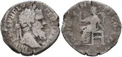 Roman Imperial Pertinax, 193. Denarius (Silver, 18 mm, 2.34 g, 12 h), Rome. IMP CAES P HELV PERTIN AVG Laureate head of Pertinax to right. Rev. OPI DIVIN TR P COS II Ops seated left, holding two grain