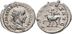 Roman Imperial Trajan Decius, 249-251. Antoninianus (Silver, 22 mm, 4.11 g, 1 h), Rome. IMP C M Q TRAIANVS DECIVS AVG Radiate and cuirassed bust of Trajan Decius to right, seen from behind. Rev. ADVEN