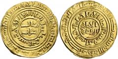 Early Medieval & Islamic CRUSADERS. Latin Kingdom of Jerusalem. Imitation Bezants, 11th-12th centuries. Bezant (Gold, 22 mm, 3.64 g, 5 h), imitating a dinar of the Fatimid caliphal-Amir bi-Ahkam Allah
