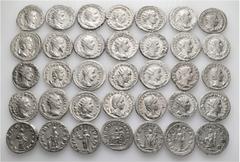 Group Lots A lot containing 35 silver coins. Including: Antoniniani of Gordian III (13), Philip I (7), Otacilia Severa (2), Philip II (2), Trajan Decius (8), Herennia Etruscilla (3). Very fine to extr