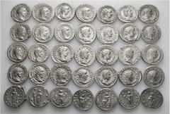 Group Lots A lot containing 35 silver coins. Including: Antoniniani of Gordian III (13), Philip I (7), Otacilia Severa (2), Philip II (2), Trajan Decius (8), Herennia Etruscilla (3). Very fine to extr