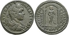 Roman Provincial LYDIA. Philadelphia. Severus Alexander, 222-235. Tetrassarion (Bronze, 29 mm, 13.26 g, 6 h), Ioul. Ariston Ioulianus, first archon. ΑΥΤ Κ Μ ΑΥΡ ϹЄΥΗ ΑΛЄΞΑΝΔΡΟϹ Laureate, draped and cu