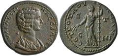 Roman Provincial GALATIA. Tavium. Julia Domna, Augusta, 193-217. Triassarion (Bronze, 27 mm, 12.77 g, 7 h), CY 218 = 197/8. IOYΛIA ΔOMNA CЄBACTH Draped bust of Julia Domna to right. Rev. CЄ TPO TAOYIA