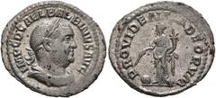 Roman Imperial Balbinus, 238. Denarius (Silver, 20 mm, 2.30 g, 5 h), Rome, circa April-June 238. IMP C D CAEL BALBINVS AVG Laureate, draped and cuirassed bust of Balbinus to right. Rev. PROVIDENTIA DE