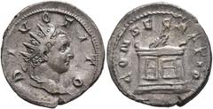 Roman Imperial Trajan Decius, 249-251. Antoninianus (Silver, 22 mm, 4.06 g, 1 h), commemorative issue for Divus Titus (died 81), Rome, mid 251. DIVO TITO Radiate head of Divus Titus to right. Rev. CON