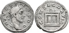 Roman Imperial Trajan Decius, 249-251. Antoninianus (Silver, 22 mm, 3.41 g, 7 h), commemorative issue for Divus Commodus (died 192), Rome, 250-251. DIVO COMMODO Radiate head of Divus Commodus to right