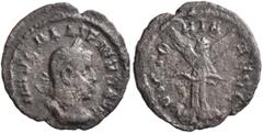 Roman Imperial Gallienus, 253-268. Quinarius (Billon, 14 mm, 0.94 g, 12 h), Mediolanum, 258-259. IMP GALLIENVS AVG Laureate and cuirassed bust of Gallienus to right. Rev. VICTORIA AVGG Victory advanci
