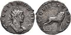 Roman Imperial Gallienus, 253-268. Antoninianus (Billon, 20 mm, 3.00 g, 1 h), Mediolanum, 260-261. GALLIENVS AVG Radiate and cuirassed bust of Gallienus to right. Rev. LEG VII CL VI P VI F Bull standi