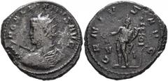 Roman Imperial Gallienus, 253-268. Antoninianus (Billon, 22 mm, 4.93 g, 11 h), Rome, 260-261. IMP GALLIENVS AVG Radiate, draped and cuirassed bust of Gallienus to left, seen from behind, holding spear
