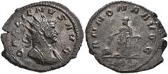 Roman Imperial Gallienus, 253-268. Antoninianus (Silvered bronze, 24 mm, 3.83 g, 12 h), Rome, 262. GALLIENVS AVG Radiate and cuirassed bust of Gallienus to right. Rev. ANNONA AVGG (sic!) Annona standi
