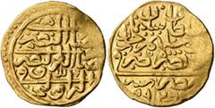 Early Medieval & Islamic ISLAMIC, Ottoman Empire. Sulayman I Qanuni ('the Lawgiver'), AH 926-974 / AD 1520-1566. Sultani (Gold, 19 mm, 3.46 g, 5 h), Misr, AH 926 = AD 1520. Pere 181. Sultan 9468. Mino