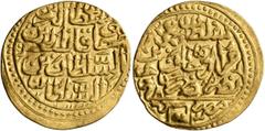 Early Medieval & Islamic ISLAMIC, Ottoman Empire. Mehmed III, AH 1003-1012 / AD 1595-1603. Sultani (Gold, 21 mm, 3.48 g, 3 h), Misr, AH 1003 = AD 1594/5. Pere 323. Sultan 9730. Struck somewhat off cen