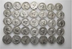 Group Lots A lot containing 35 silver coins. Including: Antoniniani of Gordian III (13), Philip I (7), Otacilia Severa (2), Philip II (2), Trajan Decius (8), Herennia Etruscilla (3). Very fine to extr