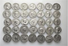 Group Lots A lot containing 35 silver coins. Including: Antoniniani of Gordian III (13), Philip I (7), Otacilia Severa (2), Philip II (1), Trajan Decius (7), Herennia Etruscilla (3), Herennius Etruscu