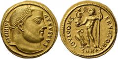 Roman Imperial Licinius I, 308-324. Aureus (Gold, 21 mm, 5.23 g, 1 h), Nicomedia, 316. LICINIVS - AVGVSTVS Laureate head of Licinius I to right. Rev. IOVI CONS-ERVATORI / SMNЄ• Jupiter standing front,