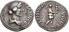 Civil War 68-69 AD Forces of Galba in Spain. Anonymous, 3 April-2nd half of June 68. Denarius (Silver, 18 mm, 3.47 g, 5 h), uncertain mint in Spain. Group IX. BONI EVENT Diademed and draped bust of Bo